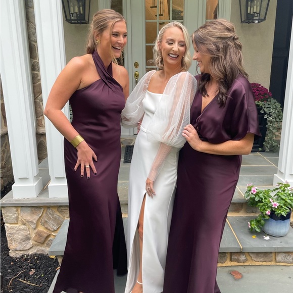 BHLDN Ruby Twist Halter Satin Gown - Picture 5 of 5